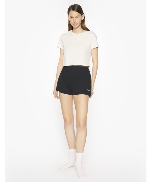 Maison Kitsune（メゾンキツネ）の「POINTELLE BABY FOX PATCH SHORTS（その他パンツ・レディース・ブラック・XS/S/M/L/XL）」の3枚目の写真