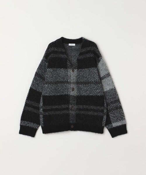 SHIPS any:〈手洗い可能〉アルパカ ミックス シャギー チェック ニット