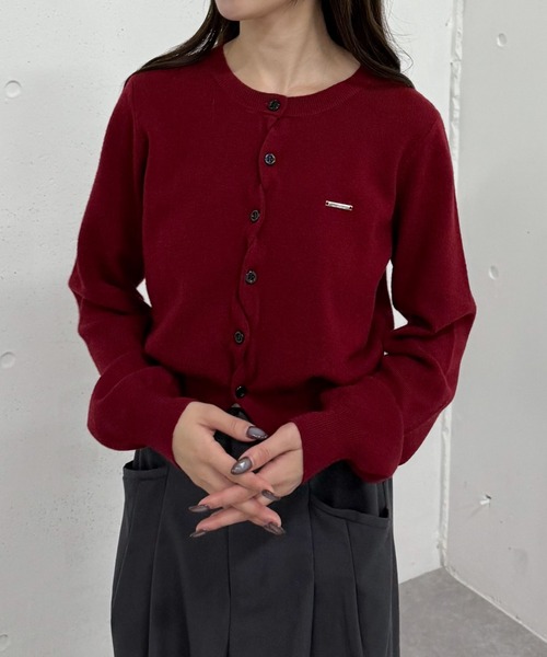 archives（アルシーヴ）の「【差がつくデザイン】クロスボタンニットカーディガン（カーディガン/ボレロ・レディース・グレー/アイボリー/グリーン/ブラック/レッド・MEDIUM）」の8枚目の写真