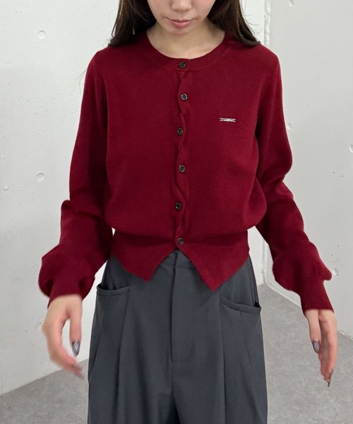archives（アルシーヴ）の「【差がつくデザイン】クロスボタンニットカーディガン（カーディガン/ボレロ・レディース・グレー/アイボリー/グリーン/ブラック/レッド・MEDIUM）」の7枚目の写真