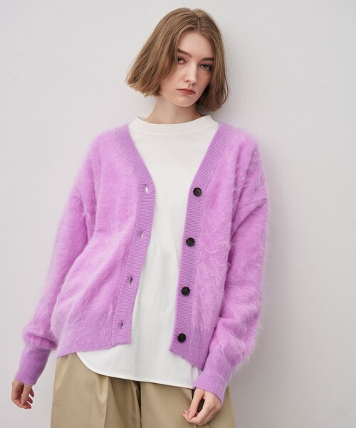 uncrave(アンクレイヴ)の「カシミヤファーニット カーディガン(カーディガン/ボレロ・レディース・ライトグレー系/ホワイト系・F)」の9枚目の写真