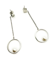 KISHOKACHI 希少価値 ドロップループパールステンレスピアス