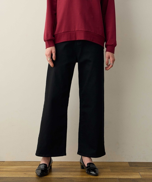 LE SOUK HOLIDAY(ルスークホリデー)の「ワイドストレッチデニムパンツ(その他パンツ・レディース・ブラック/ネイビー・M/L)」の2枚目の写真