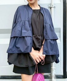 ✨美品✨ダイアグラム　フリルレイヤードブルゾン　ネイビー　36 ファッション通販サイト｜Rim.z - リムズ フロント変形フリル