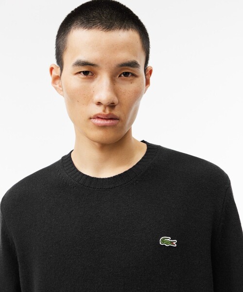 LACOSTE（ラコステ）の「エッセンシャルウールニットセーター（ニット/セーター・メンズ・ブラック/オリーブ/キャメル/ネイビー/ダークグリーン・2/4/3/5）」の6枚目の写真