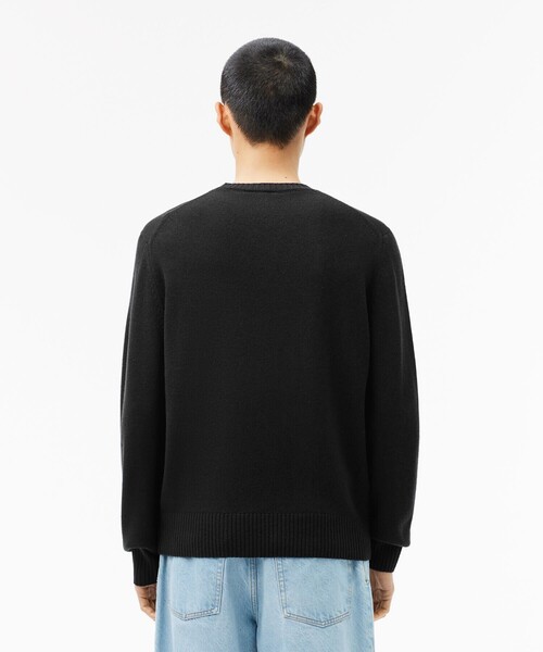 LACOSTE（ラコステ）の「エッセンシャルウールニットセーター（ニット/セーター・メンズ・ブラック/オリーブ/キャメル/ネイビー/ダークグリーン・2/4/3/5）」の7枚目の写真