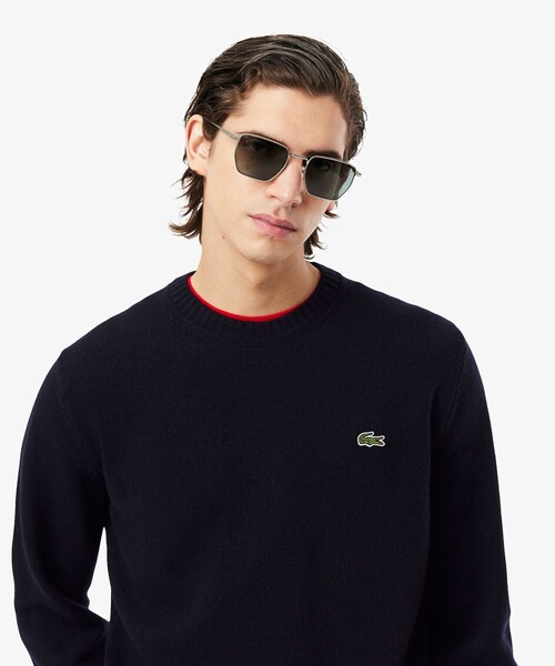 LACOSTE（ラコステ）の「エッセンシャルウールニットセーター（ニット/セーター・メンズ・ブラック/オリーブ/キャメル/ネイビー/ダークグリーン・2/4/3/5）」の9枚目の写真