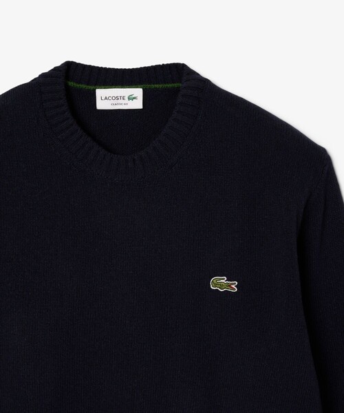 LACOSTE（ラコステ）の「エッセンシャルウールニットセーター（ニット/セーター・メンズ・ブラック/オリーブ/キャメル/ネイビー/ダークグリーン・2/4/3/5）」の12枚目の写真