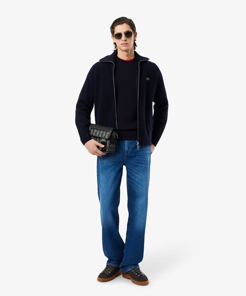 LACOSTE（ラコステ）の「エッセンシャルウールニットセーター（ニット/セーター・メンズ・ブラック/オリーブ/キャメル/ネイビー/ダークグリーン・2/4/3/5）」の14枚目の写真