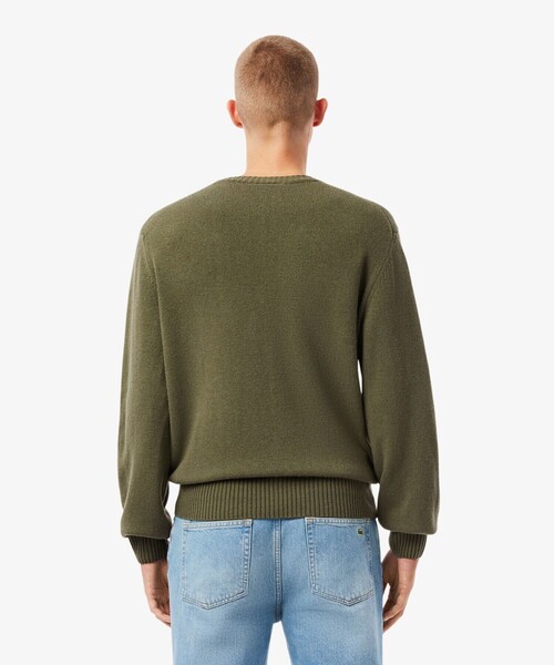 LACOSTE（ラコステ）の「エッセンシャルウールニットセーター（ニット/セーター・メンズ・ブラック/オリーブ/キャメル/ネイビー/ダークグリーン・2/4/3/5）」の16枚目の写真