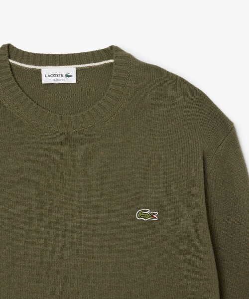 LACOSTE（ラコステ）の「エッセンシャルウールニットセーター（ニット/セーター・メンズ・ブラック/オリーブ/キャメル/ネイビー/ダークグリーン・2/4/3/5）」の18枚目の写真