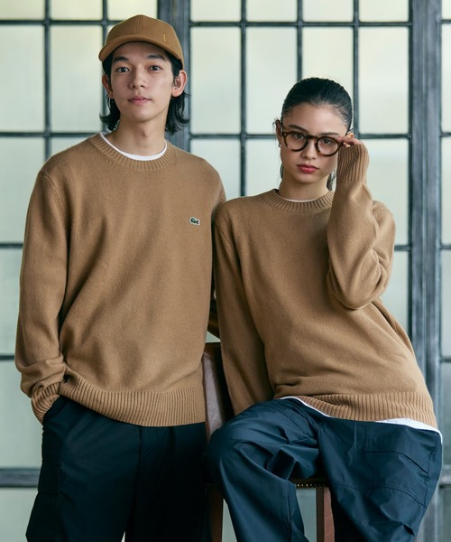 LACOSTE（ラコステ）の「エッセンシャルウールニットセーター（ニット/セーター・メンズ・ブラック/オリーブ/キャメル/ネイビー/ダークグリーン・2/4/3/5）」の5枚目の写真