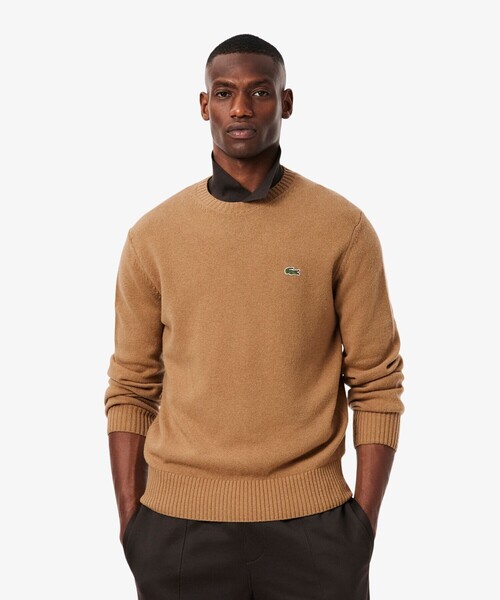 LACOSTE(ラコステ)の「エッセンシャルウールニットセーター(ニット/セーター・メンズ・ブラック/オリーブ/キャメル/ネイビー/ダークグリーン・2/4/3/5)」の6枚目の写真