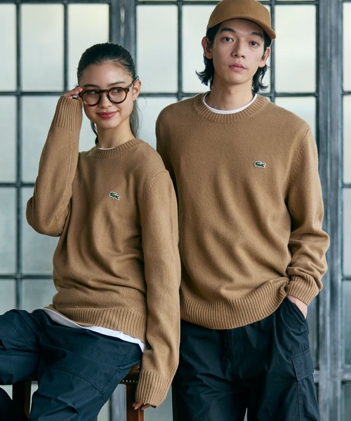 LACOSTE(ラコステ)の「エッセンシャルウールニットセーター(ニット/セーター・メンズ・ブラック/オリーブ/キャメル/ネイビー/ダークグリーン・2/4/3/5)」の7枚目の写真