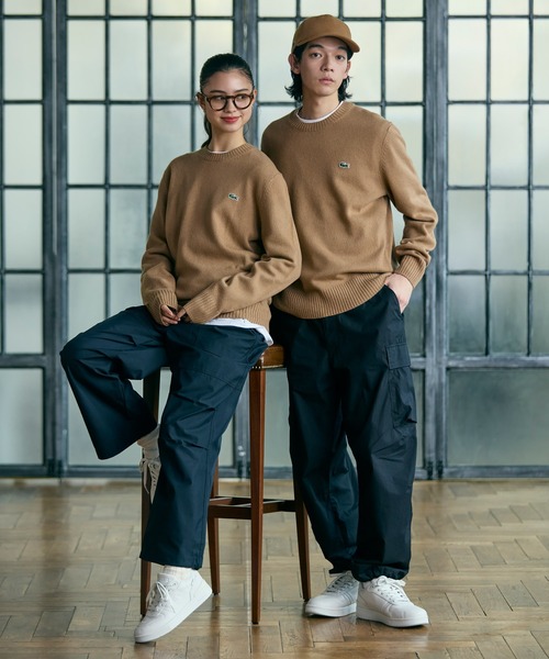 LACOSTE(ラコステ)の「エッセンシャルウールニットセーター(ニット/セーター・メンズ・ブラック/オリーブ/キャメル/ネイビー/ダークグリーン・2/4/3/5)」の11枚目の写真