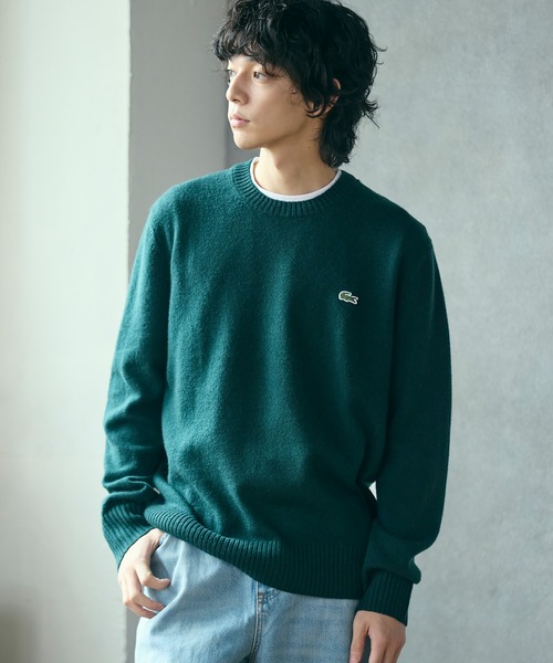 LACOSTE(ラコステ)の「エッセンシャルウールニットセーター(ニット/セーター・メンズ・ブラック/オリーブ/キャメル/ネイビー/ダークグリーン・2/4/3/5)」の12枚目の写真