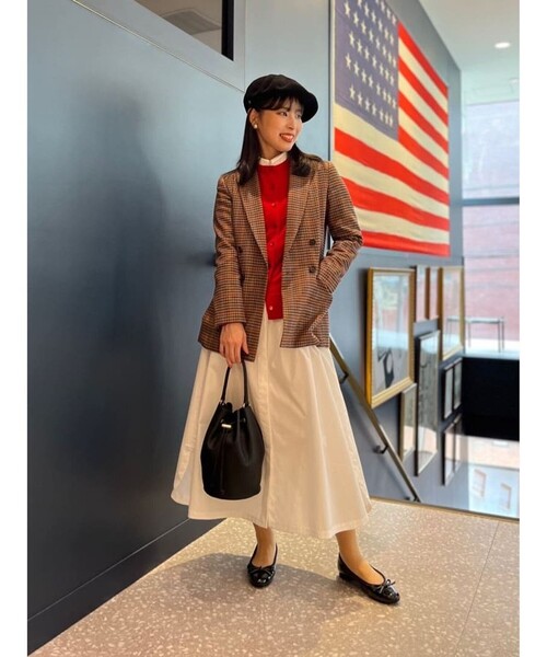 BROOKS BROTHERS(ブルックスブラザーズ)の「ウールブレンド ガンクラブチェック ダブル4ボタン ピークトラペルジャケット(テーラードジャケット・レディース・ベージュ・8/2/0/6/4)」の10枚目の写真