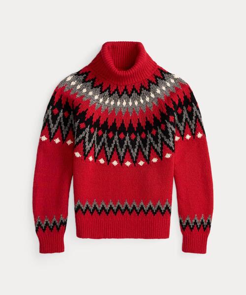 フェア アイル ウールブレンド タートルネック セーター（ニット