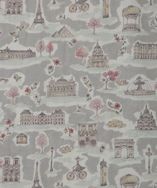 HUIT bouquet(ユイット)の「ボウタイ ワンピース Made with Liberty Fabric HUIT(ワンピース・レディース・グレー/ブルー/ベージュ/ピンク・M)」の8枚目の写真