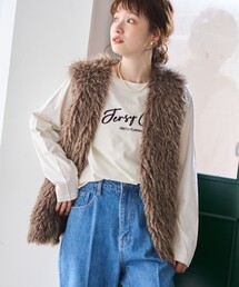 coen | カーリーシャギーファーベスト(ベスト)