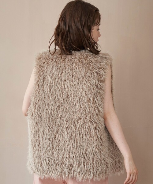 coen（コーエン）の「カーリーシャギーファーベスト（ベスト・レディース・モカ/ベージュ・L/M）」の9枚目の写真