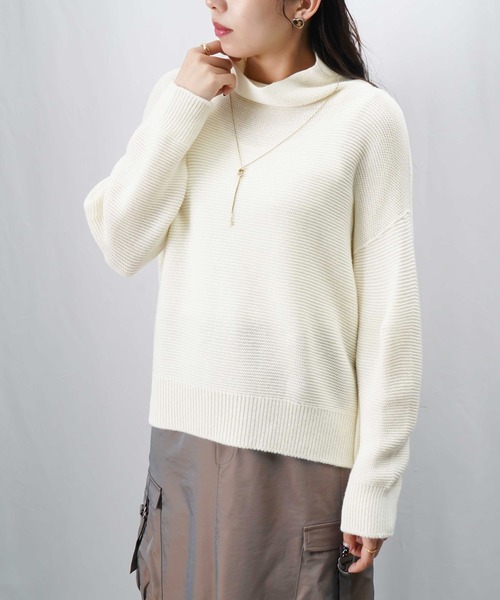 LUCA/LADY LUCK LUCA（ルカ/レディラックルカ）の「LC/LLL 【ウォッシャブル】ホールガーメントニット（ニット/セーター・レディース・ブラック/オフホワイト/ブラウン/グリーン/レッド・FREE）」の6枚目の写真