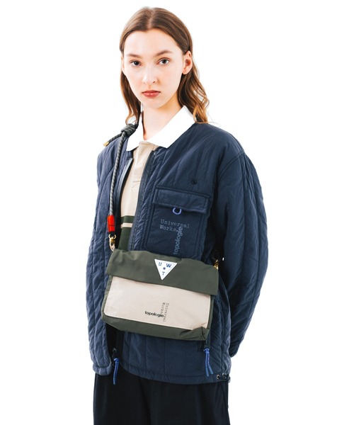 ストラップ付き　topologie Musette Medium Topologie Musette Medium Black Tech Sateen Bag - FREE 24h delivery