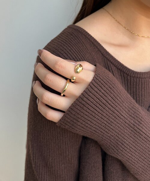 CAPRICIEUX LE'MAGE（カプリシューレマージュ）の「〈GOLDY/ゴールディ〉2SETぷっくりリング（リング・レディース・シルバー/ゴールド・FREE）」の2枚目の写真