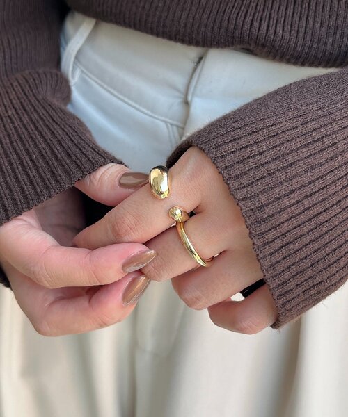CAPRICIEUX LE'MAGE（カプリシューレマージュ）の「〈GOLDY/ゴールディ〉2SETぷっくりリング（リング・レディース・シルバー/ゴールド・FREE）」の5枚目の写真