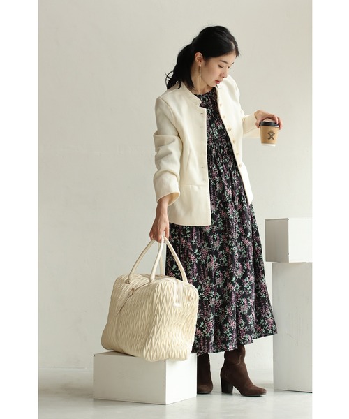 cawaii(カワイイ)の「(黒)枝垂れる花の胸元シャーリングミディアムワンピース(ワンピース・レディース・ブラック・FREE)」の20枚目の写真