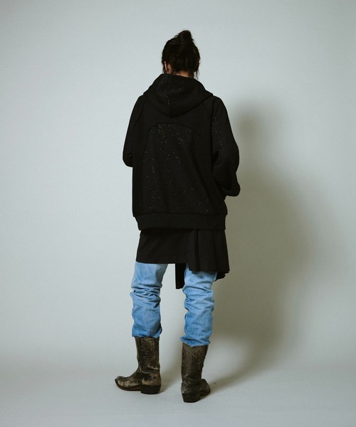 Camphor wood（カンファーウッド）の「Glitter Seam Double-Zip Hoodie / グリッターラグランシームダブルジップフーディ（パーカー・メンズ・グレー/ブラック・SMALL/MEDIUM/LARGE）」の13枚目の写真