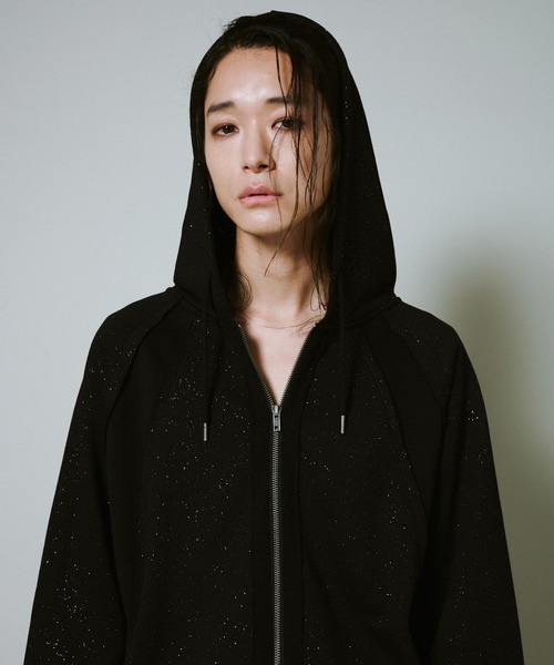 Camphor wood（カンファーウッド）の「Glitter Seam Double-Zip Hoodie / グリッターラグランシームダブルジップフーディ（パーカー・メンズ・グレー/ブラック・SMALL/MEDIUM/LARGE）」の15枚目の写真