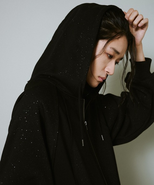 Camphor wood（カンファーウッド）の「Glitter Seam Double-Zip Hoodie / グリッターラグランシームダブルジップフーディ（パーカー・メンズ・グレー/ブラック・SMALL/MEDIUM/LARGE）」の16枚目の写真