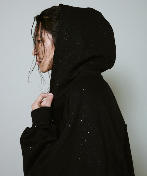 Camphor wood（カンファーウッド）の「Glitter Seam Double-Zip Hoodie / グリッターラグランシームダブルジップフーディ（パーカー・メンズ・グレー/ブラック・SMALL/MEDIUM/LARGE）」の7枚目の写真