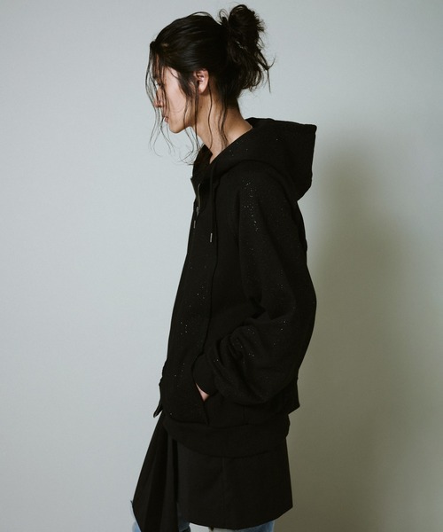 Camphor wood（カンファーウッド）の「Glitter Seam Double-Zip Hoodie / グリッターラグランシームダブルジップフーディ（パーカー・メンズ・グレー/ブラック・SMALL/MEDIUM/LARGE）」の18枚目の写真