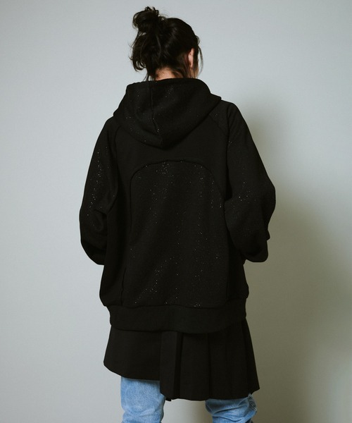 Camphor wood（カンファーウッド）の「Glitter Seam Double-Zip Hoodie / グリッターラグランシームダブルジップフーディ（パーカー・メンズ・グレー/ブラック・SMALL/MEDIUM/LARGE）」の19枚目の写真