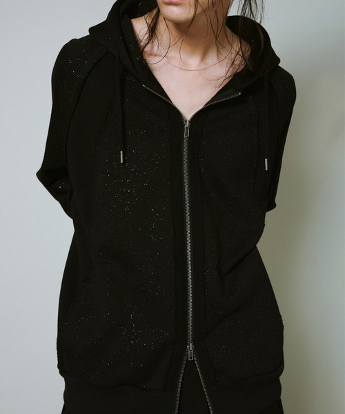 Camphor wood（カンファーウッド）の「Glitter Seam Double-Zip Hoodie / グリッターラグランシームダブルジップフーディ（パーカー・メンズ・グレー/ブラック・SMALL/MEDIUM/LARGE）」の21枚目の写真