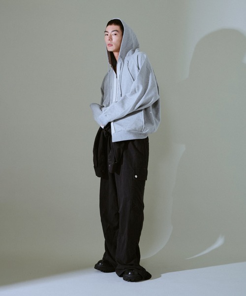 Camphor wood（カンファーウッド）の「Glitter Seam Double-Zip Hoodie / グリッターラグランシームダブルジップフーディ（パーカー・メンズ・グレー/ブラック・SMALL/MEDIUM/LARGE）」の10枚目の写真