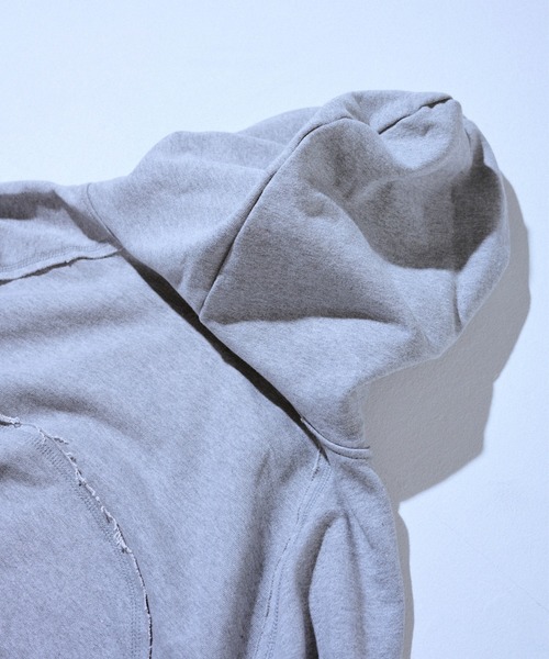 Camphor wood（カンファーウッド）の「Glitter Seam Double-Zip Hoodie / グリッターラグランシームダブルジップフーディ（パーカー・メンズ・グレー/ブラック・SMALL/MEDIUM/LARGE）」の4枚目の写真