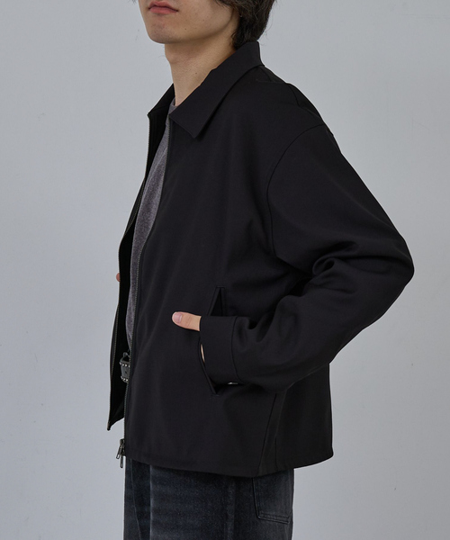 AH ABAHOUSE（エーエイチアバハウス）の「CROPPED DOUBLE-ZIP UP BLOUSON / クロップドダブルジップアップブルゾン（ブルゾン・メンズ・チャコールグレー/ブラック/ブルー系その他・46/44/48）」の5枚目の写真