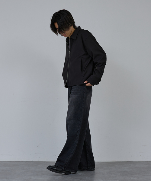 AH ABAHOUSE（エーエイチアバハウス）の「CROPPED DOUBLE-ZIP UP BLOUSON / クロップドダブルジップアップブルゾン（ブルゾン・メンズ・チャコールグレー/ブラック/ブルー系その他・46/44/48）」の13枚目の写真