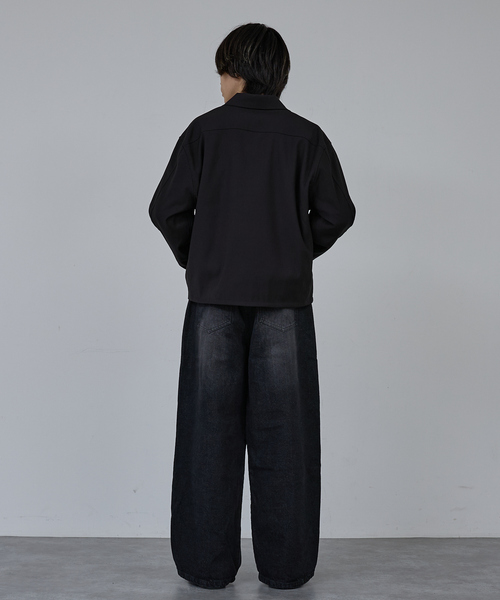 AH ABAHOUSE（エーエイチアバハウス）の「CROPPED DOUBLE-ZIP UP BLOUSON / クロップドダブルジップアップブルゾン（ブルゾン・メンズ・チャコールグレー/ブラック/ブルー系その他・46/44/48）」の14枚目の写真