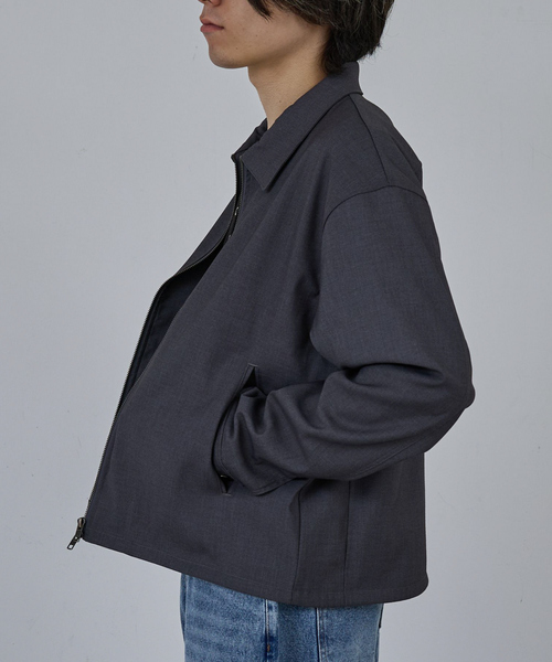 AH ABAHOUSE（エーエイチアバハウス）の「CROPPED DOUBLE-ZIP UP BLOUSON / クロップドダブルジップアップブルゾン（ブルゾン・メンズ・チャコールグレー/ブラック/ブルー系その他・46/44/48）」の21枚目の写真
