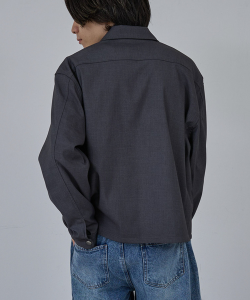 AH ABAHOUSE（エーエイチアバハウス）の「CROPPED DOUBLE-ZIP UP BLOUSON / クロップドダブルジップアップブルゾン（ブルゾン・メンズ・チャコールグレー/ブラック/ブルー系その他・46/44/48）」の22枚目の写真