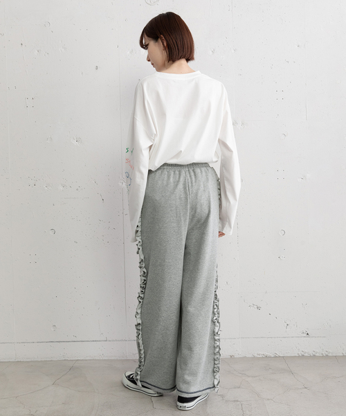POU DOU DOU(プードゥドゥ)の「サイドフリルスウエットパンツ(その他パンツ・レディース・オートミール/グレー・M)」の6枚目の写真