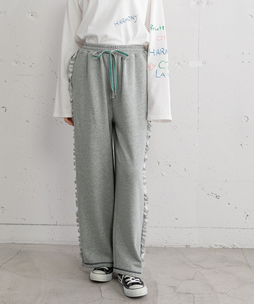 POU DOU DOU(プードゥドゥ)の「サイドフリルスウエットパンツ(その他パンツ・レディース・オートミール/グレー・M)」の7枚目の写真