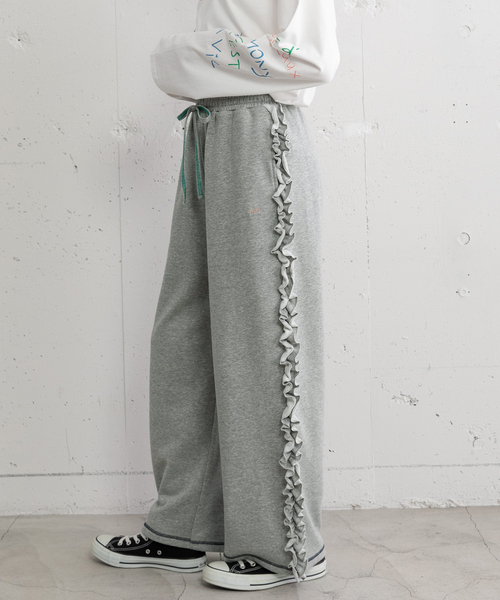 POU DOU DOU(プードゥドゥ)の「サイドフリルスウエットパンツ(その他パンツ・レディース・オートミール/グレー・M)」の8枚目の写真