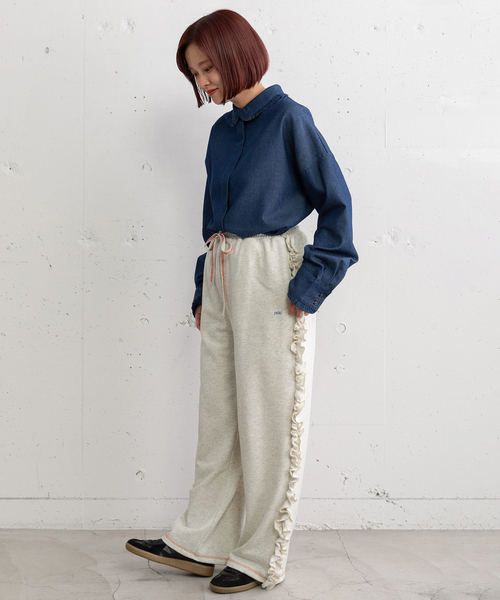 POU DOU DOU(プードゥドゥ)の「サイドフリルスウエットパンツ(その他パンツ・レディース・オートミール/グレー・M)」の14枚目の写真