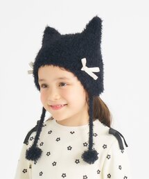 apres les cours(アプレレクール)のねこちゃん耳当て付きキャップ(ニットキャップ/ビーニー)