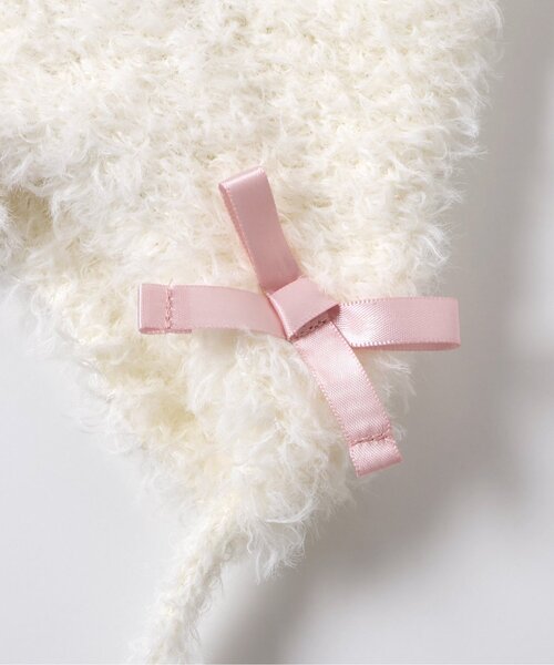 apres les cours（アプレレクール）の「ねこちゃん耳当て付きキャップ（ニットキャップ/ビーニー・キッズ・アイボリー/ブラック・50/54）」の11枚目の写真